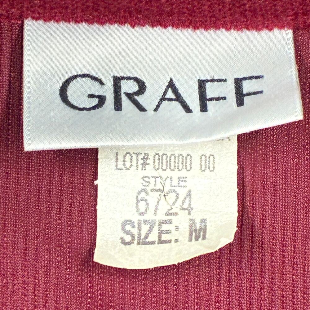 Graff Vintage Jacket Womens Medium Red Full Zip Corduroy USA Made Zip Pockets - Picture 3 of 8